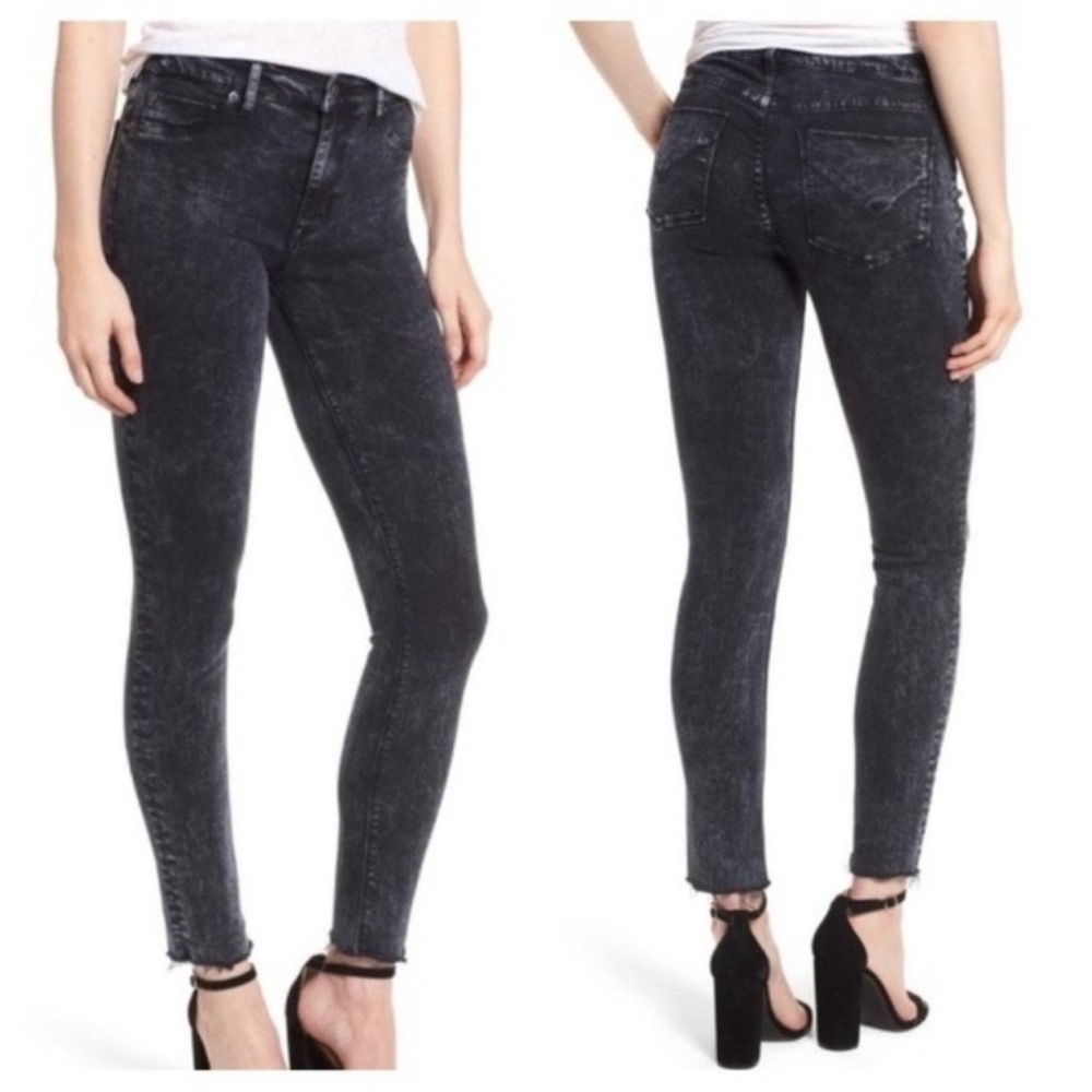 Hudson Jeans NICO Skinny Acid Wash Black Jeans Size 32